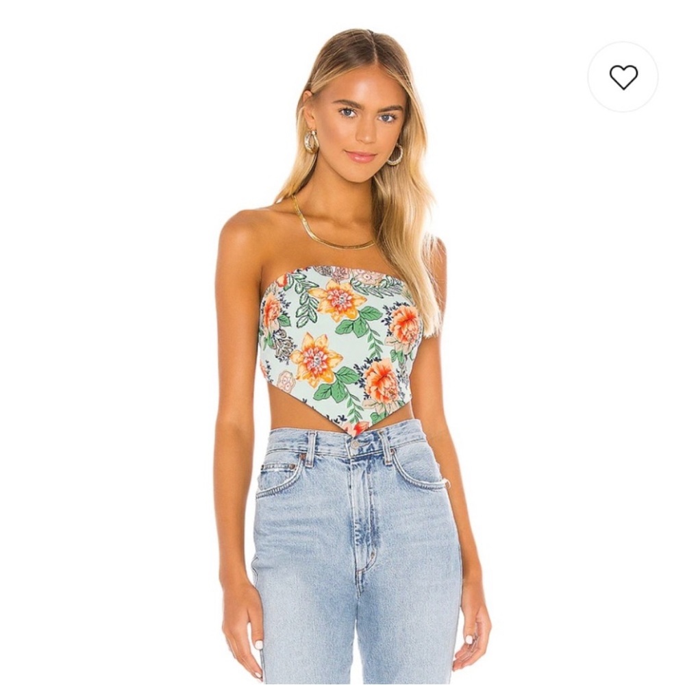 Superdown Sophia bandana top in mint floral
